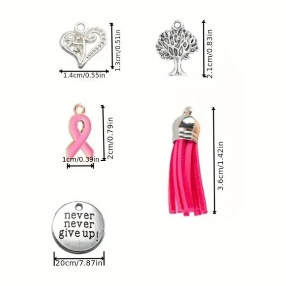 Silver and Pink Charm Keychain - Picture 5 of 5